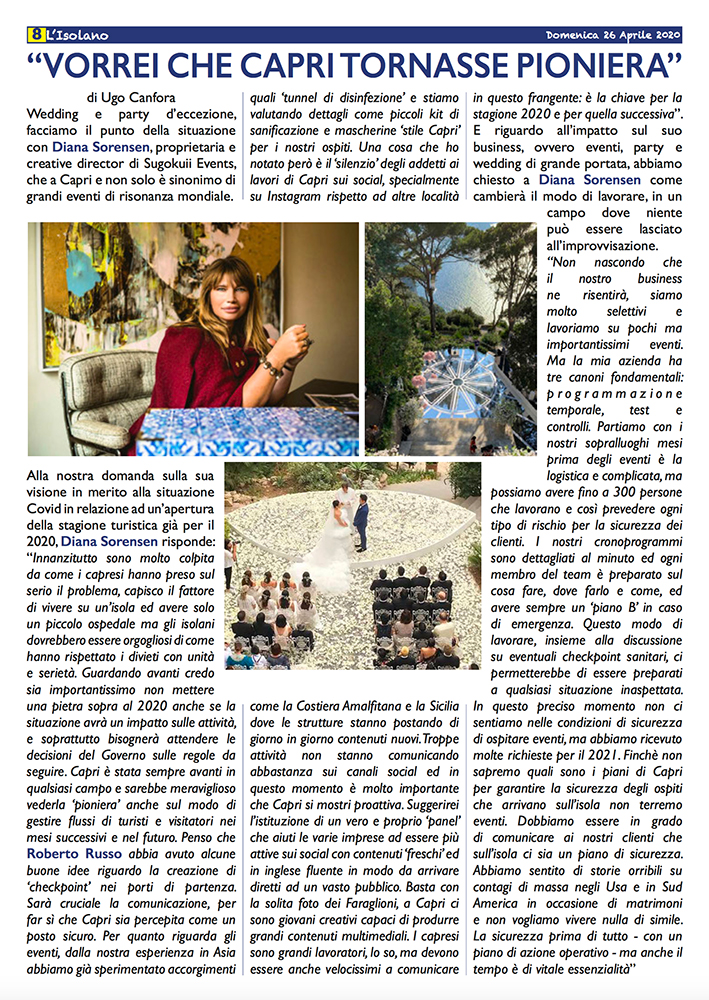 Vorrei Che Capri Tornasse Pioniera — L'isolano, Sugokuii Events