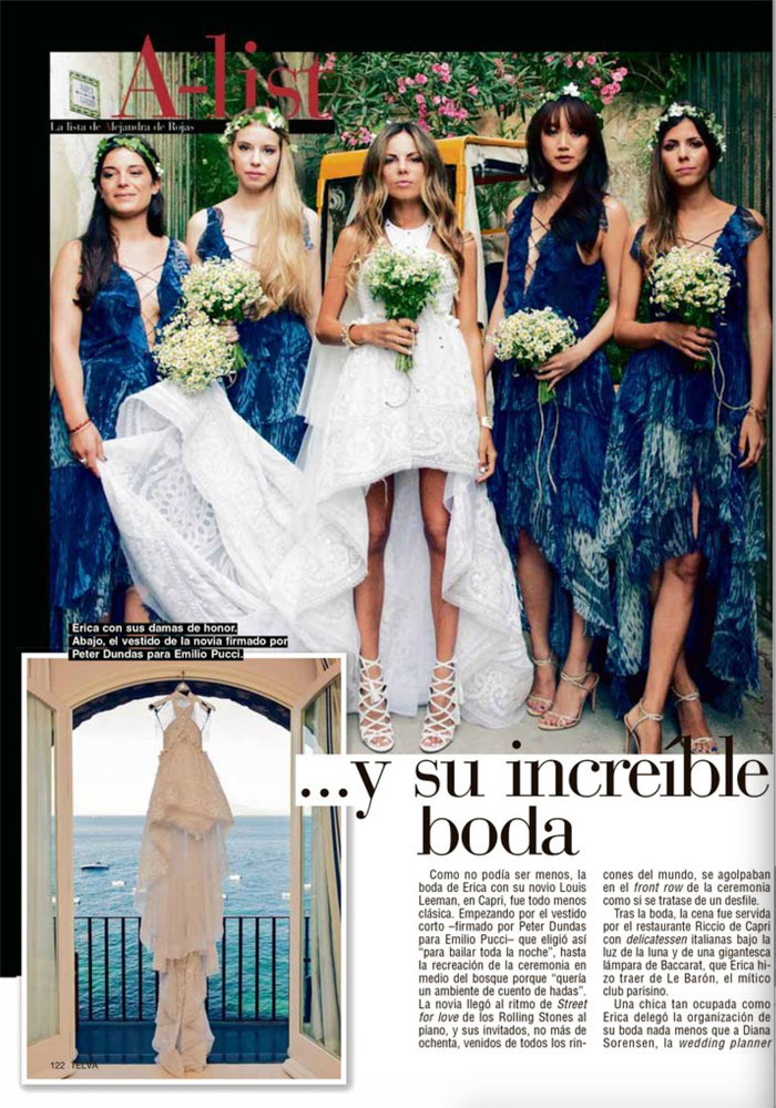 La Sorprendente Erica Pelosini Y Su Incre&iacute;ble Boda — Telva, Sugokuii Events